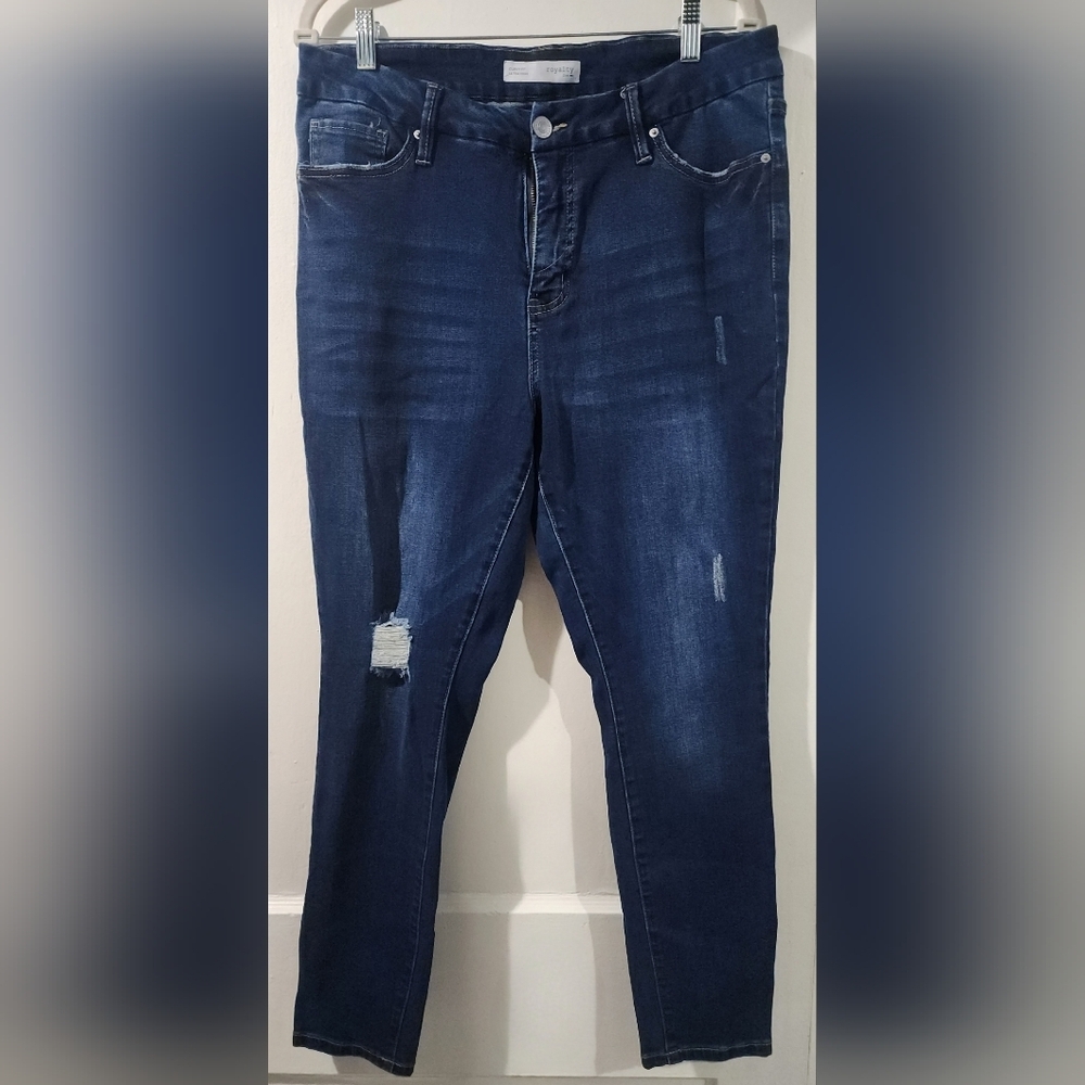 👑👖🌷Royalty For Me Dark Blue Curvy Fit Skinny Jeans